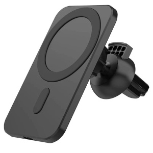 Suport auto cu incarcare wireless tip Magsafe 15W, Flippy, compatibil iPhone, Negru - Img 1