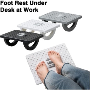 Suport Ergonimic pentru Picioare, Flippy, Plastic, cu Role de Masaj pentru Talpi, pentru Birou, Usor de Transportat, Detasabil, 33.5x24x12 cm, Negru - Img 3