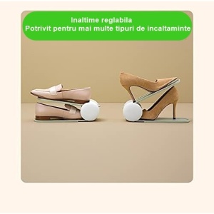 Suport pentru Pantofi, Flippy, cu Două Straturi, Organizator, Antiderapant și Durabil, Inălțime Reglabilă, 28x18x11 cm, Verde, 150 g - Img 2
