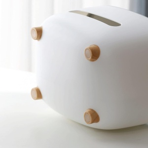 Suport pentru Servetele, Flippy, Cutie Multifunctionala, Design Minimalist, ABS, cu Suport pentru Obiectele Personale, pentru Birou, 21x12x12 cm, Gri - Img 2