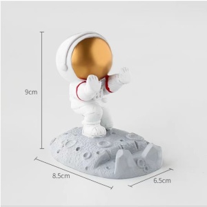 Suport pentru Telefon, Flippy, Tema Astronaut, Model 1, 9x8.5x6.5 cm, Plastic, Alb - Img 1