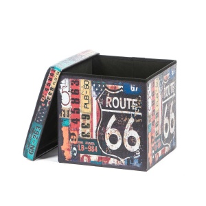 Taburet Design Route 66, multicolor, 38x38x37.5 cm - Img 3