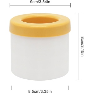 Tava de Gheata din Silicon cu Capac, Flippy, Forma de Gheata pentru Racirea Bauturilor, in Forma de Pahar, Silicon fara BPA, Cuburi de Gheata, 9x8.5x8 cm, Galben - Img 6