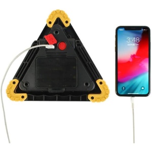 Triunghi Multifunctional de Avertizare, Flippy, Lanterna LED, Impermeabil IP65, 800 lm, 2 x AA, Functie Incarcare Telefon, USB si Micro USB, COB 33, Portocaliu - Img 4