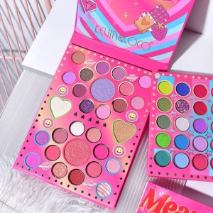 Trusa de Machiaj, KEVIN & COCO, Mean Girl Heart, Fard de Pleoape, Iluminator, Blush Cremos, 96 culori, 21 x 15.7 x 2.4 cm - Img 5