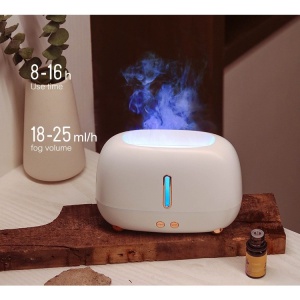 Umidificator de tip flacara, Flippy, cu aromaterapie, 7 culori, 250 ml, alb - Img 5