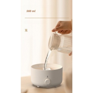 Umidificator de tip vulcan, Flippy, cu aromaterapie, cu telecomanda, 560 ml, model V21A, alb - Img 5