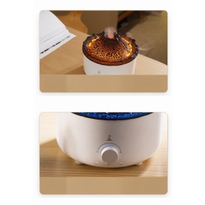 Umidificator de tip vulcan, Flippy, cu aromaterapie, cu telecomanda, 560 ml, model V21B, alb - Img 6
