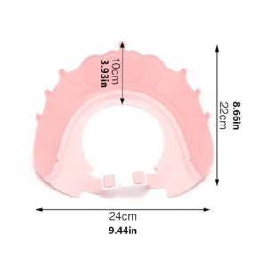 Viziera de Protectie Baie Pentru Copii, Fippy, Model Coronita, Dimensiune ajustabila, Durabil, Usor de curatat, Impotriva Samponului, pentru Ochi si Urechi, TPE+PP, 24x22 cm, Roz - Img 4