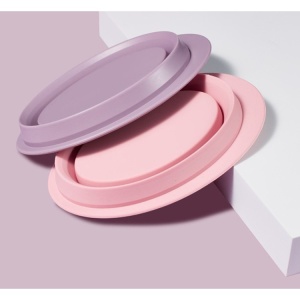 Accesoriu din silicon pentru curatarea accesoriilor makeup, pensule, buretei, 14.5 x 11,5 cm, 2 moduri de utilizare, pliabil, mov - Img 9