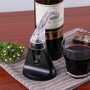 Aerator cu Turnator de Vin 2in1, Flippy, Decantare, Anti-Picurare, Fara Scurgere, 18x10x8cm, Negru - Img 2