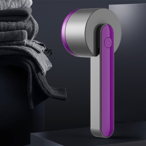 Aparat Pentru Curatat Scame, Par Si Praf, Flippy, Trimmer pentru Diferite Tipuri De Material, Cu Lame Din Otel Inoxidabil, Maner Ergonomic, Incarcare Prin USB, Negru Mov - Img 3