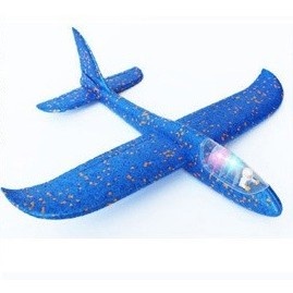 Avion Planor cu Pilot, Flippy, Din Polistiren, Cu Lumini in Cabina Pilotului, Lungime 47 cm, Albastru - Img 3