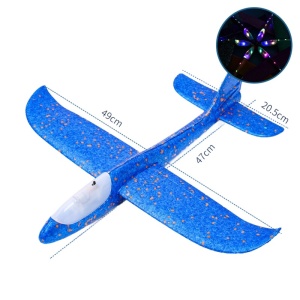 Avion Planor Flippy, cu Lumini pe Toata Lungimea, din Poliester, 48 cm, Albastru - Img 2