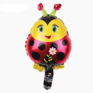 Balon din Folie Metalizata, Flippy, Figurina Buburuza, Tema Animalute, 30 cm, Ambalaj Individual, Pai Inclus, Umflare cu Aer sau Heliu, Albastru - Img 2