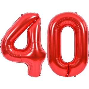 Balon din Folie Metalizata Flippy, Figurina Cifra, Tema Aniversare 100 cm, Ambalaj Individual, Pai inclus, Umflare cu Aer sau Heliu, Rosu, Cifra 4 - Img 7