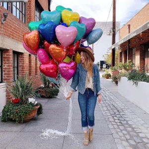 Balon din Folie Metalizata, Flippy, Figurina Inimioara, Model Simplu, Tematica Iubire, 40 cm, Ambalaj Individual, Pai Inclus, Umflare cu Aer sau Heliu, Albastru - Img 3