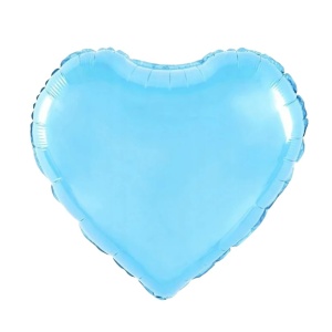 Balon din Folie Metalizata, Flippy, Figurina Inimioara, Model Simplu, Tematica Iubire, 40 cm, Ambalaj Individual, Pai Inclus, Umflare cu Aer sau Heliu, Bleu - Img 1