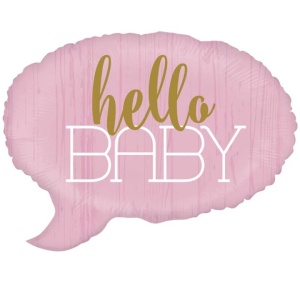 Balon din Folie Metalizata, Flippy, Figurina Norisor, Tema Hello Baby , 59x50 cm, Ambalaj Individual, Pai Inclus, Umflare cu Aer sau Heliu, Roz - Img 5