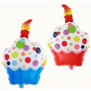 Balon din Folie Metalizata, Flippy, Figurine Dulciuri, Model 2, Tematica Prajitura Aniversara, 68x44 cm, Ambalaj Individual, Pai Inclus, Umflare cu Aer sau Heliu, Multicolor - Img 3