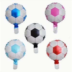 Balon din Folie Metalizata, Flippy, Mini Figurine, Model Minge de Fotbal, Tematica Aniversare, 30x24 cm, Ambalaj Individual, Pai Inclus, Umflare cu Aer sau Heliu, Alb-Negru - Img 5