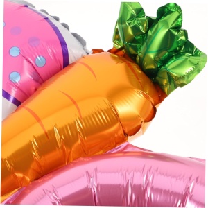 Balon din Folie Metalizata, Flippy, Tip Coronita cu Urechi, Model Morcov, Ambalaj Individual, Pai Inclus, Umflare cu Aer sau Heliu, 43 x 40 cm, Roz - Img 4