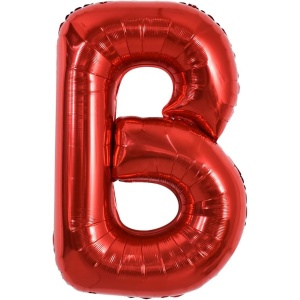 Balon Folie Metalizata Litera B, Flippy, 40 cm, Umflati cu Heliu sau Aer, Ambalaj Individual, Pai inclus, Rosu - Img 4