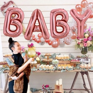 Balon Folie Metalizata Litera B, Flippy, 80 cm, Umflati cu Heliu sau Aer, Ambalaj Individual, Pai inclus, Rose Gold - Img 6