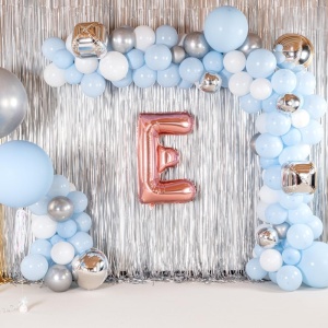 Balon Folie Metalizata Litera E, Flippy, 80 cm, Umflati cu Heliu sau Aer, Ambalaj Individual, Pai inclus, Rose Gold - Img 6