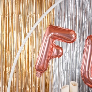 Balon Folie Metalizata Litera F, Flippy, 40 cm, Umflati cu Heliu sau Aer, Ambalaj Individual, Pai inclus, Rose Gold - Img 6