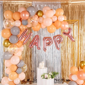 Balon Folie Metalizata Litera H, Flippy, 40 cm, Umflati cu Heliu sau Aer, Ambalaj Individual, Pai inclus, Rose Gold - Img 5