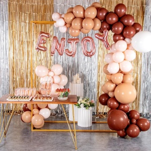 Balon Folie Metalizata Litera J, Flippy, 40 cm, Umflati cu Heliu sau Aer, Ambalaj Individual, Pai inclus, Rose Gold - Img 3