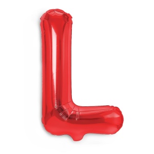 Balon Folie Metalizata Litera L, Flippy, 40 cm, Umflati cu Heliu sau Aer, Ambalaj Individual, Pai inclus, Rosu - Img 3