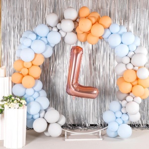 Balon Folie Metalizata Litera L, Flippy, 80 cm, Umflati cu Heliu sau Aer, Ambalaj Individual, Pai inclus, Rose Gold - Img 6