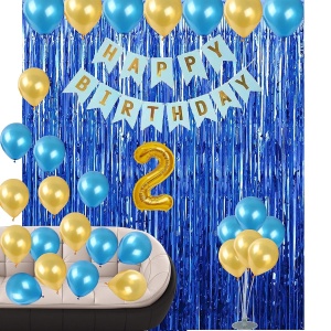 Banner Happy Birthday 100x200 cm, Flippy, Dimensiune Stegulet 11.5x16.5 cm, Rola de Ata Inclusa, Albastru - Img 6