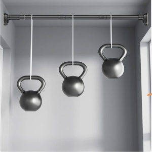 Bara Telescopica Multifunctionala, Flippy, din Otel Inoxidabil si ABS, Utilizare Universala, Extensie 185 - 205 cm, Fara Perforare Perete, Negru - Img 4