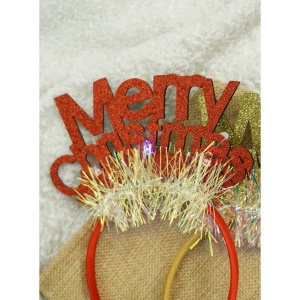 Bentita/cerc Mery Cristmas, culoare rosu cu sclipici, marime standard, Flippy - Img 9