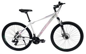 Bicicleta MTB 29″ BR Tornado, cadru Aluminiu, 21 viteze, cu Shimano, Alb - Img 1