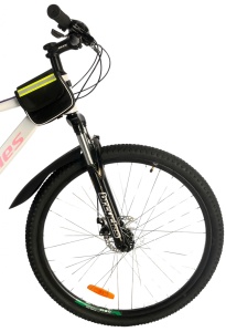 Bicicleta MTB 29″ BR Tornado Trekking cu Carrier, cadru Aluminiu, 21 viteze, cu Shimano, Alb - Img 2