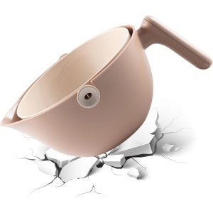 Bol cu Doua Straturi, Flippy, pentru Fructe, Legume, cu Cos de Scurgere a Apei, 2L, din ABS+PP, 29.9 x 22.5 x 11.8 cm, Maro - Img 5