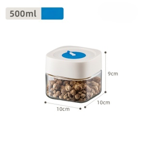 Borcan din Sticla de Inalta Calitate, Flippy, Capac Ermetic, Uz Casnic, Depozitarea Condimentelor sau a Alimentelor Umede si Uscate, 500 mL, 10x10x9 cm, Alb - Img 2