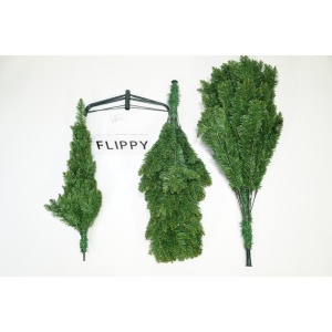 Brad artificial de Craciun, clasic, pentru interior/exterior, inaltime 210 cm, diametru 106 cm, 663 ramuri, Flippy, verde, suport metalic inclus - Img 2