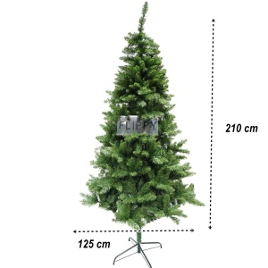 Brad artificial de Craciun, clasic, pentru interior/exterior, inaltime 210 cm, diametru 125 cm, 957 ramuri, Flippy, verde, suport metalic inclus - Img 6