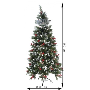 Brad Artificial de Craciun, Flippy, Sectionat pentru Perete/ Colt, 1.50 m inaltime, Verde, Decorat, Diametru Inferior 83 cm, Interior/ Exterior - Img 6