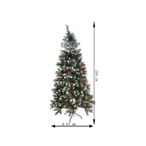 Brad Artificial de Craciun, Flippy, Sectionat pentru Perete/ Colt, 1.50 m inaltime, Verde, Decorat, Diametru Inferior 83 cm, Interior/ Exterior - Img 16
