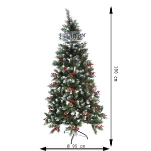 Brad Artificial de Craciun, Flippy, Sectionat pentru Perete/ Colt, 1.80 m inaltime, Verde, Decorat, Diametru Inferior 95 cm, Interior/ Exterior - Img 15