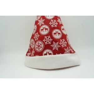 Caciulita de Mos Craciun, Flippy,cu ornament fulg de nea si sclipici, rosie, marime universala, material textil - Img 5