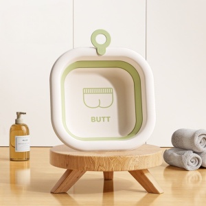 Cada Pliabila pentru Baie pentru Copii, Flippy, Cadita pentru Bebelusi, Model Patrat pentru Fundulet, Verde, 30x30x3.5 cm, 3.5 L - Img 4
