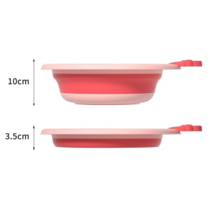 Cada Pliabila pentru Baie pentru Copii, Flippy, Cadita pentru Bebelusi, Model Rotund cu Iepuras, Roz, 30x31x3.5 cm, 3.3 L - Img 6