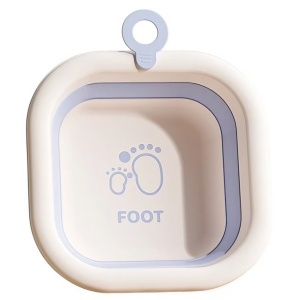 Cada Pliabila pentru Baie pentru Copii, Flippy, Cadita pentru Bebelusi, Model Patrat pentru Picioare, Albastru, 30x30x3.5 cm, 3.5 L - Img 1